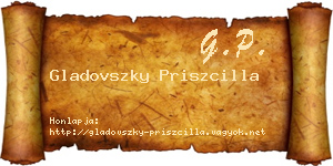 Gladovszky Priszcilla névjegykártya